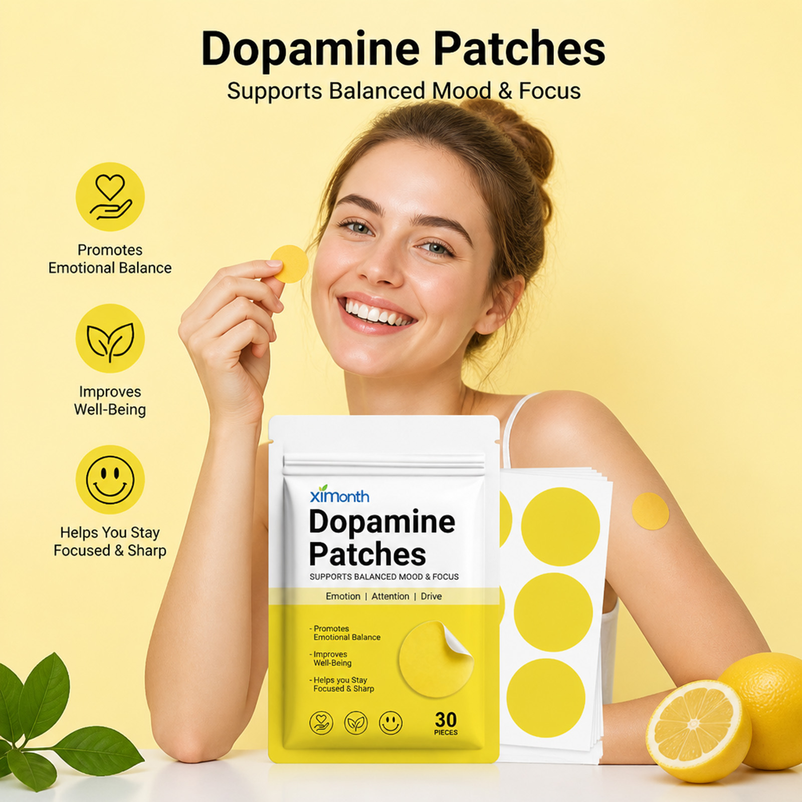 Health Wellness Vitality - Dopamine Patches Vitaliteitsboost, directe stemming- en