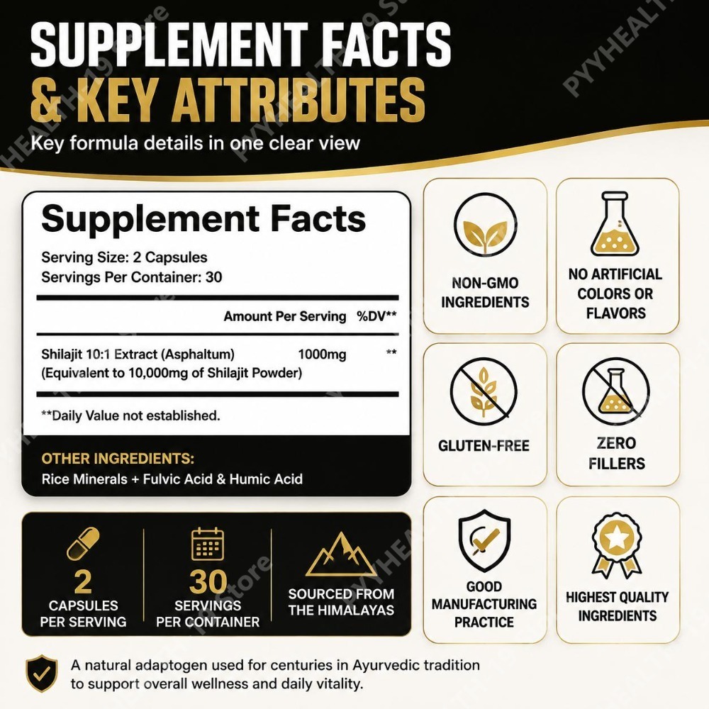 Shilajit Hars Capsules met 10: - Health Wellness Vitality recensie en prijs
